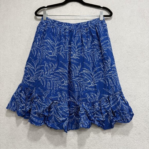 Sundance Skirt Womens XS Blue Ruffle Hem Tiered Lined Boho Midi Elastic Waist - Picture 6 of 7